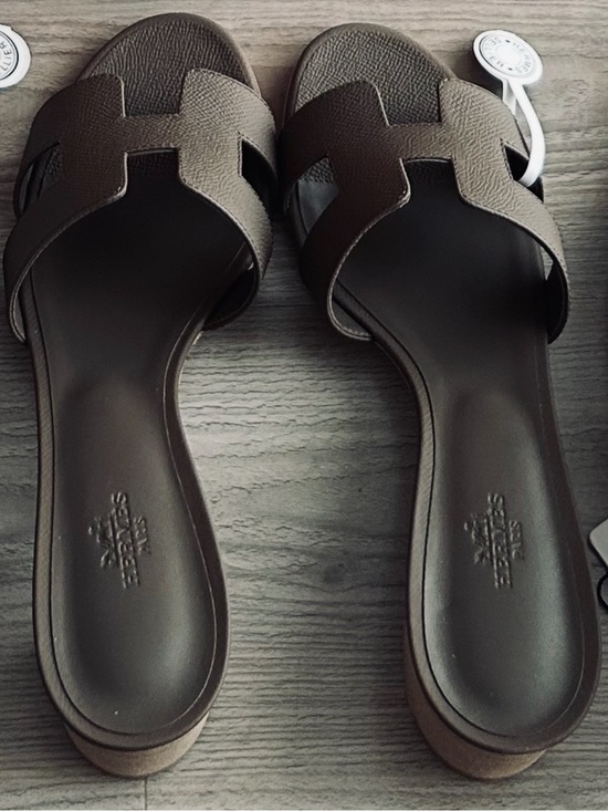 Hermes Shoes - Hermes Oasis Etoupe Sandals ( Dust Bags & Shoe Box Included)